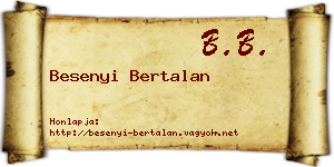 Besenyi Bertalan névjegykártya