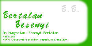 bertalan besenyi business card